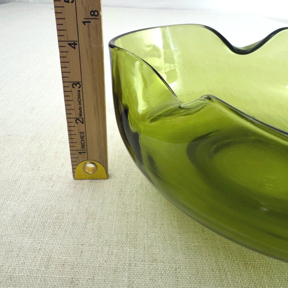 Vintage Anchor Hocking Avocado Green Art Class Chip Bowl MCM 1970s 10 - Picture 8 of 8